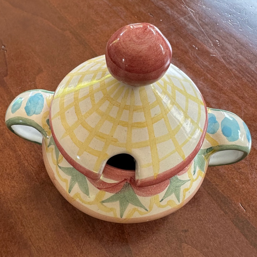 Mackenzie Childs Vintage Taylor Ceramic Sugar Bowl - Picture 2 of 6